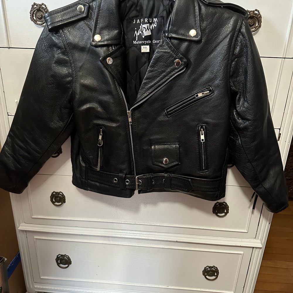 Kids Black Leather Jacket